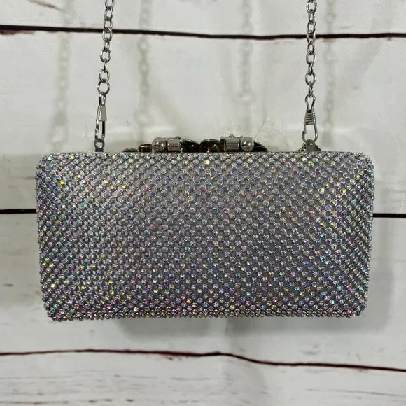 Fawziya Designer Rhinestone Peacock Glamour Shoulder Handbag ~ NWOT - Picture 3 of 13